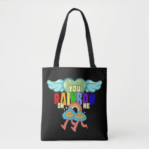Mikitiez cupid cute rainbow twin friends tote bag