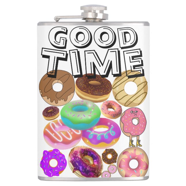 Mikitiez donut picnic america pridemonth olympics flask (Front)