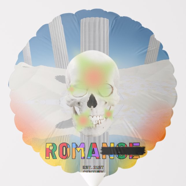 Mikitiez dreamer skull tatto rainbow rose beach Ro Balloon (Front)