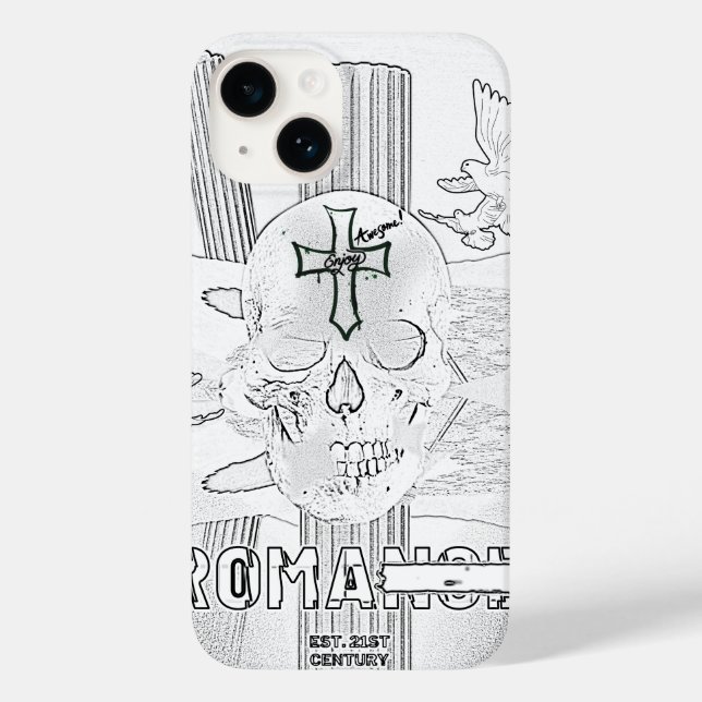 Mikitiez dreamer skull tatto rainbow rose rock Case-Mate iPhone case (Back)