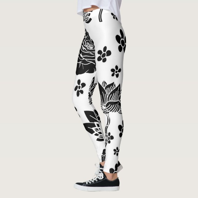 Mikitiez earthday nature selflove rose flower leggings (Left)