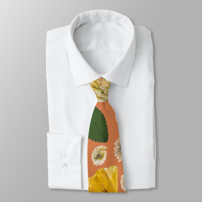 Mikitiez earthday nature selflove rose flower neck tie (Tied)