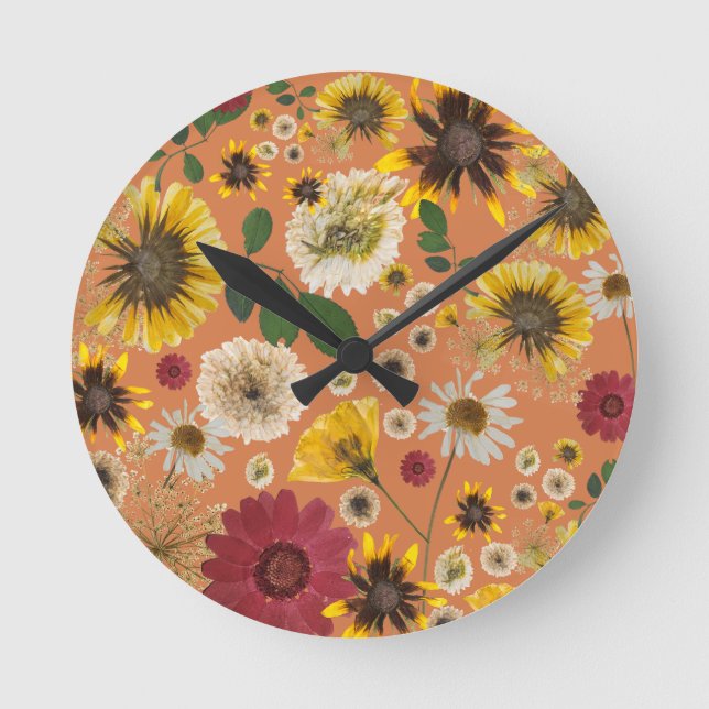 Mikitiez earthday nature selflove rose flower round clock (Front)