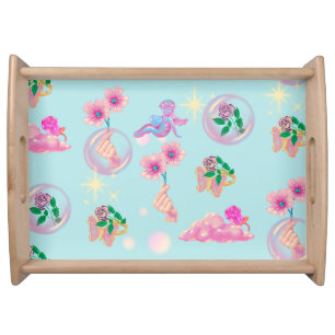 Mikitiez fairy angle blue sky candy poppy love serving tray