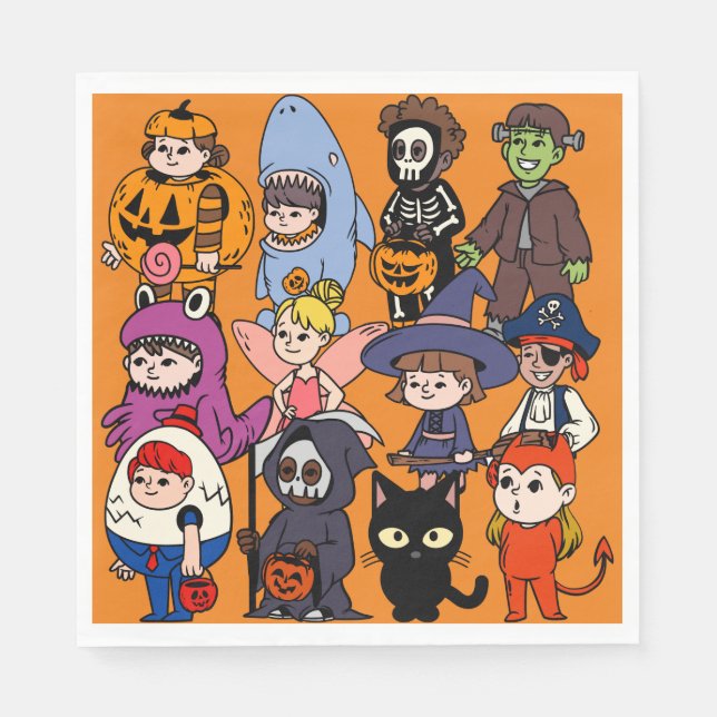 Mikitiez fairy shark wizard grimreaper frankenstei napkins (Front)