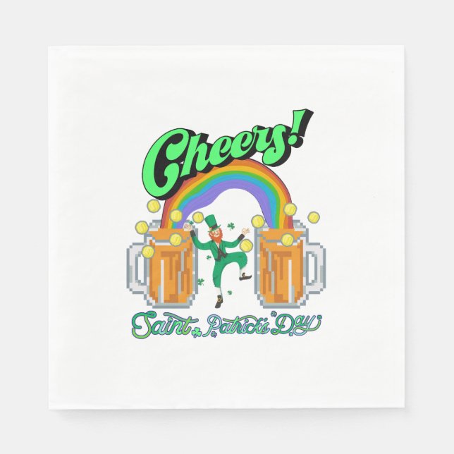 Mikitiez green lucky Saint Patrick's Day irishbeer Napkins (Front)
