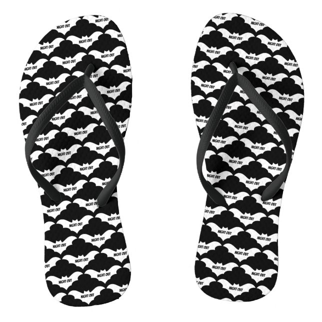 Mikitiez groovy ghouls bat night holiday halloween flip flops (Footbed)