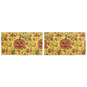 Mikitiez halloween pumpkin spooky october fall red pillow case