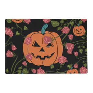 Mikitiez halloween pumpkin spooky october fall red placemat
