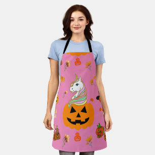 Mikitiez halloween unicorn spooky october fall apron