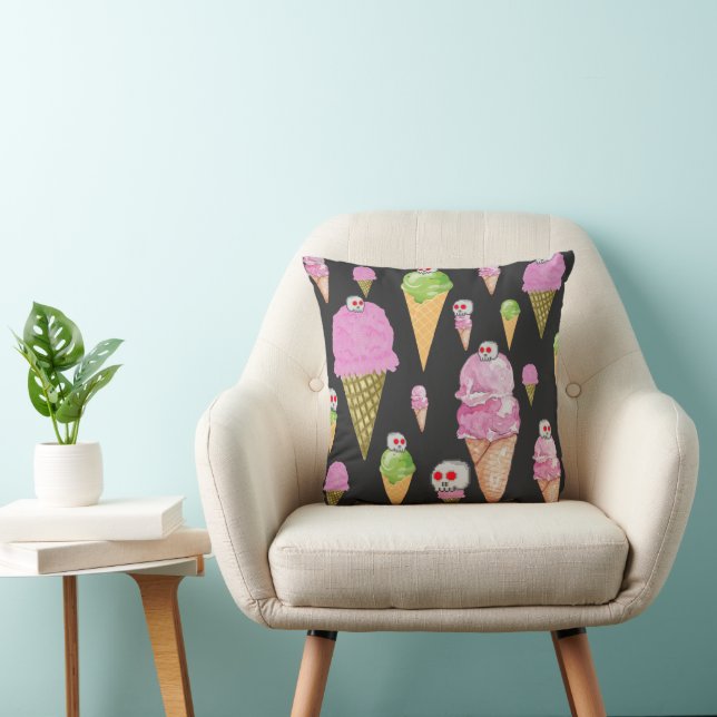 Mikitiez icecream party favourtie summer  throw pillow (Chair)