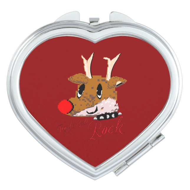 Mikitiez jinglebellrock punk gothmas reindeer compact mirror (Front)