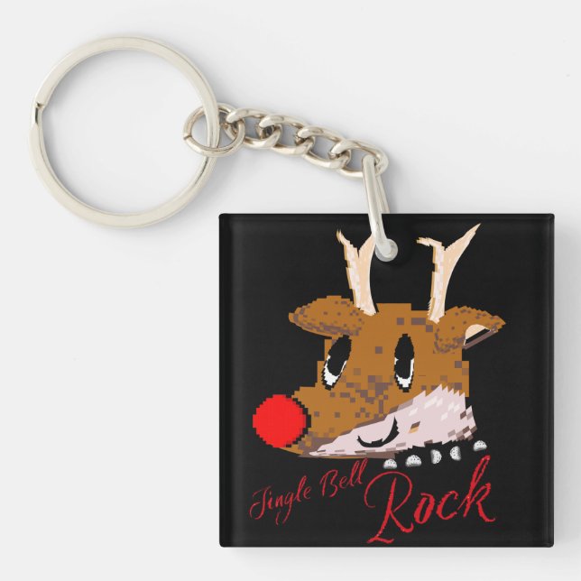Mikitiez jinglebellrock punk gothmas reindeer keychain (Front)