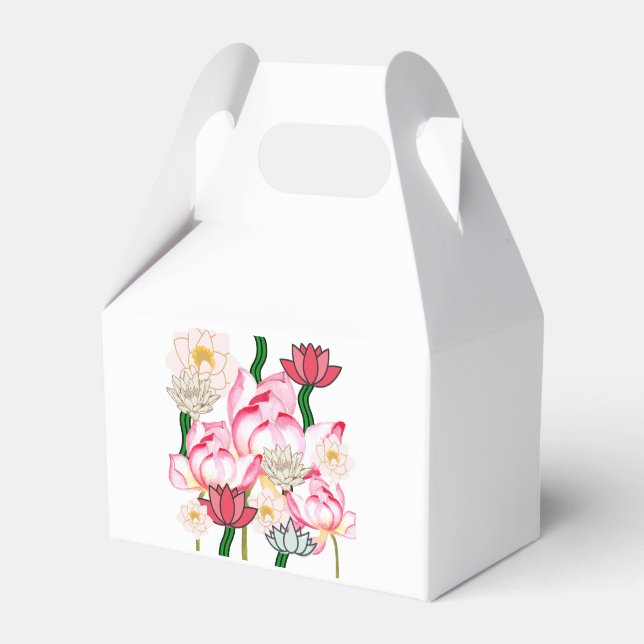 Mikitiez lotus rose flower garden relax bee favor boxes (Front Side)