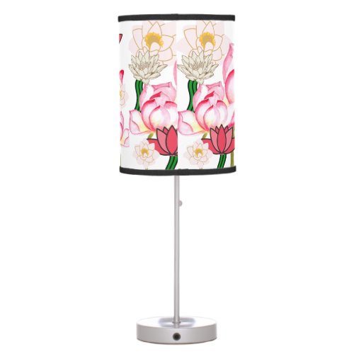 Mikitiez lotus rose flower garden table lamp