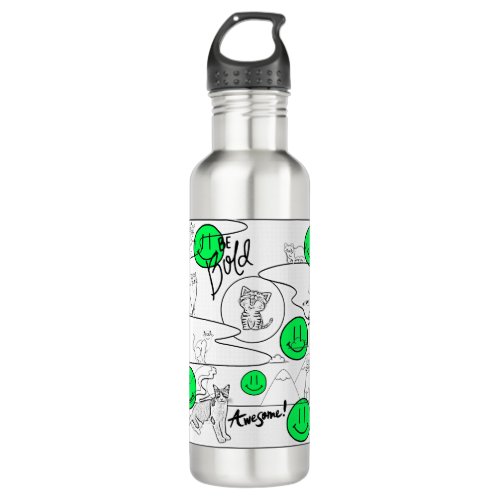 Mikitiez meow summer cat party beach  stainless steel water bottle