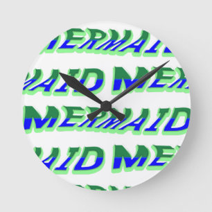 Mikitiez ocean mermaid venus sea blue round clock