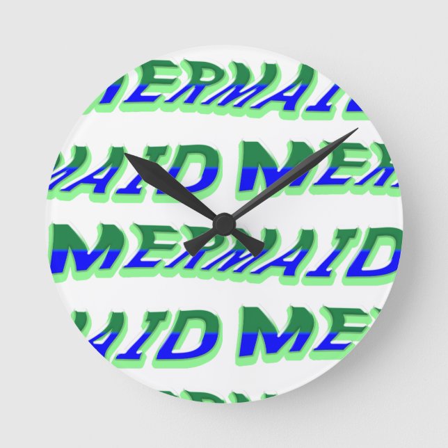 Mikitiez ocean mermaid venus sea blue  round clock (Front)