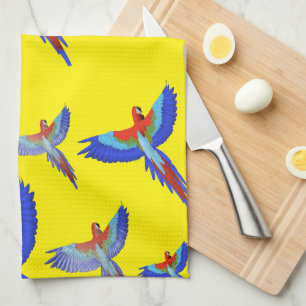 Mikitiez parrot hawaii summersunset beach spring kitchen towel