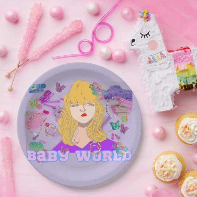 Mikitiez premier movie night princess doll summer  paper plates (Party)
