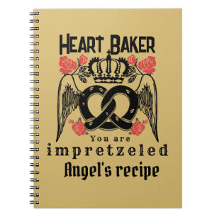 Mikitiez pretzel bread baker queen king notebook