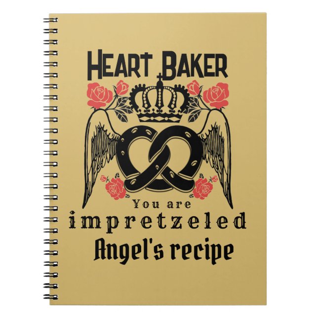 Mikitiez pretzel bread baker queen king  notebook (Front)