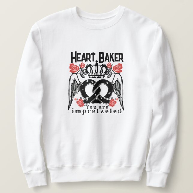 Mikitiez pretzel bread baker queen king  sweatshirt (Design Front)
