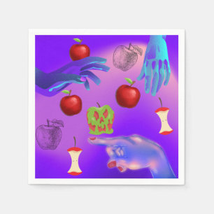 Mikitiez red skull toxic apple vegan summer napkins
