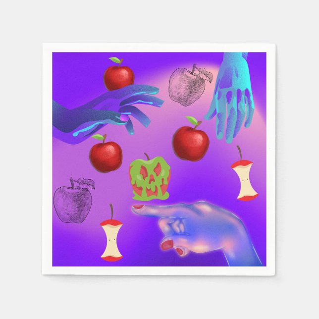 Mikitiez red skull toxic apple vegan summer napkins (Front)