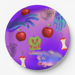 Mikitiez red skull toxic apple vegan summer paper plates