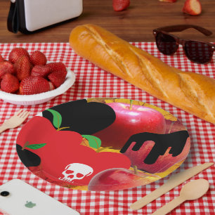 Mikitiez red skull toxic apple vegan summer paper plates