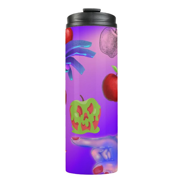 Mikitiez red skull toxic apple vegan summer thermal tumbler (Front)