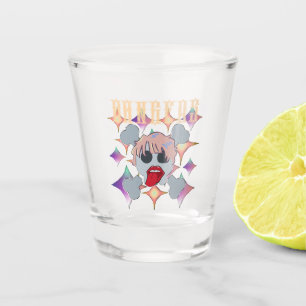 Mikitiez rock star skull red birthday redlip shot glass