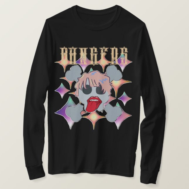 Mikitiez rock star skull red birthday redlip T-Shirt (Design Front)