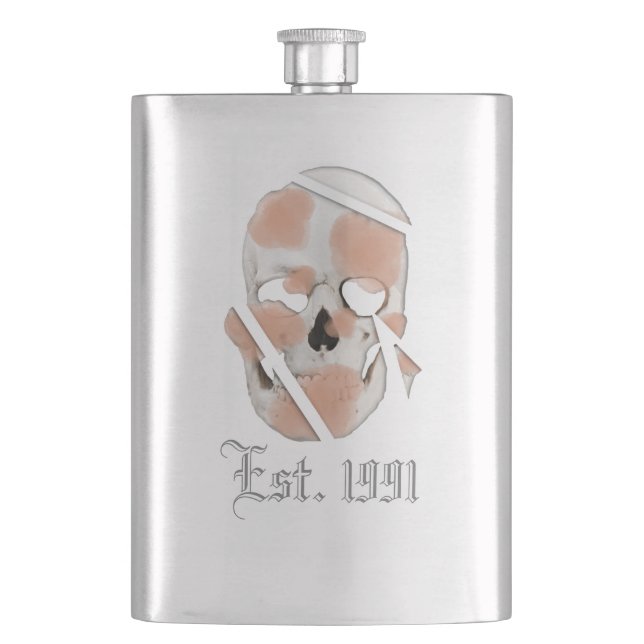Mikitiez skull pink graffiti pride  flask (Front)