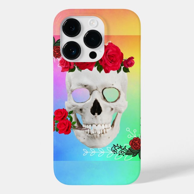 Mikitiez skull rose baroqueart rainbow rock  Case-Mate iPhone case (Back)
