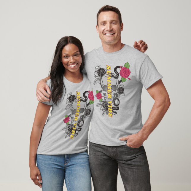Mikitiez skull tatto roes rock punk T-Shirt (Unisex)