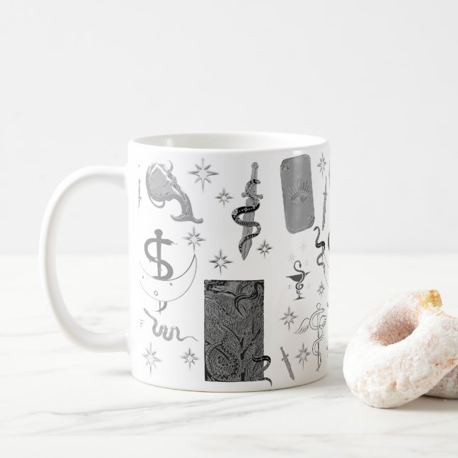 Mikitiez snake snakeperson wizard witch magic  coffee mug (With Donut)