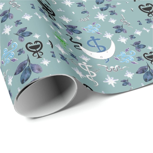 Mikitiez snake snakeperson wizard witch magic wrapping paper (Roll Corner)