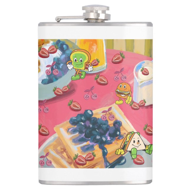 Mikitiez strawberry yogert usaflag burger fruit flask (Front)