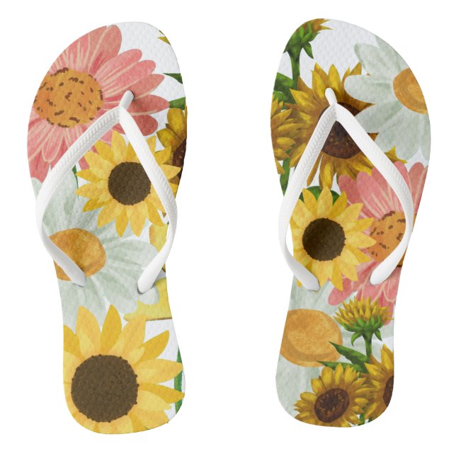 Mikitiez summer flower vacation flip flops (Footbed)