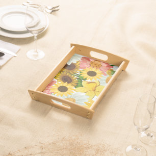 Mikitiez summer flower vacation serving tray