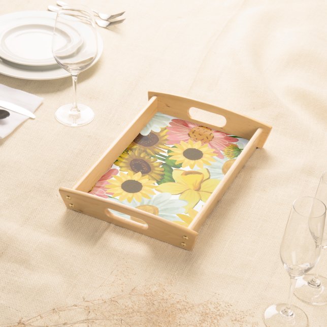 Mikitiez summer flower vacation  serving tray (Front)