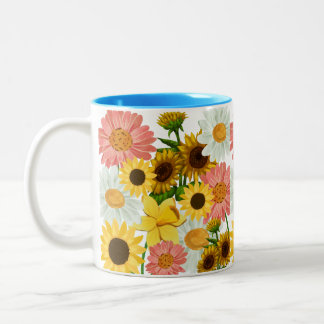 Mikitiez summer flower vacation Two-Tone coffee mug