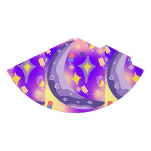 Mikitiez summer rainbow purple gold popsicle party hat