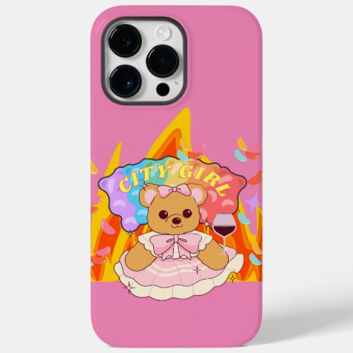 Mikitiez summer teddy bear jelly red wine fire Case_Mate iPhone 14 pro max case