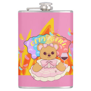 Mikitiez summer teddy bear jelly red wine fire flask