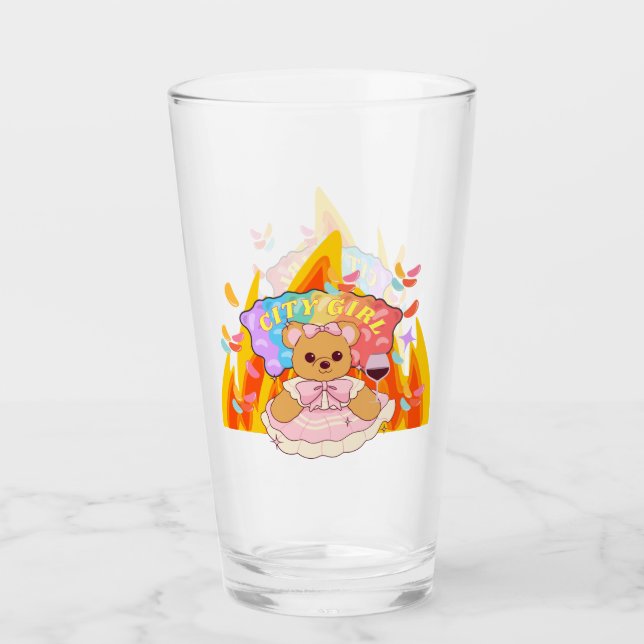 Mikitiez summer teddy bear jelly red wine fire glass (Front)