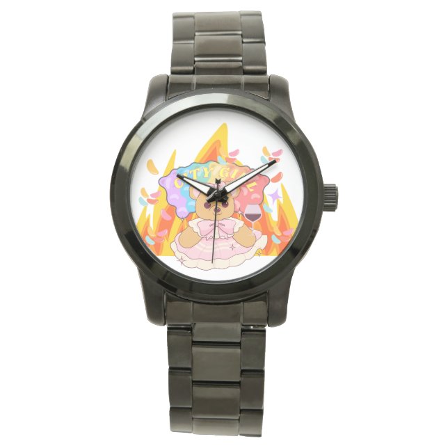 Mikitiez summer teddy bear jelly red wine fire watch (Front)