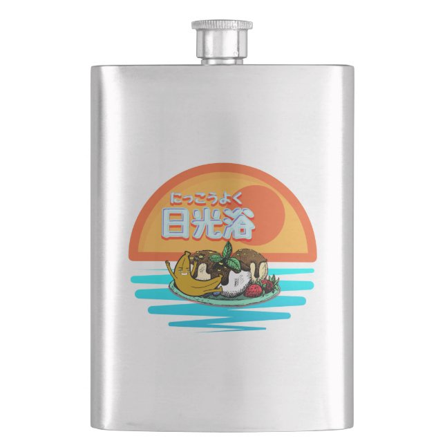 Mikitiez suntan sunbath brown summer windsurf flask (Front)